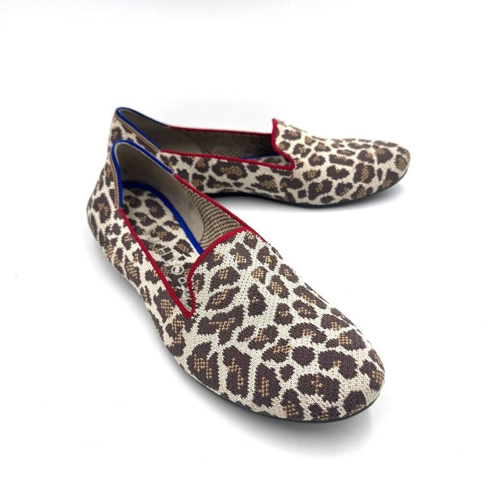 Rothy's The Loafer Spotted Leopard Animal Print Flats Size 8.5